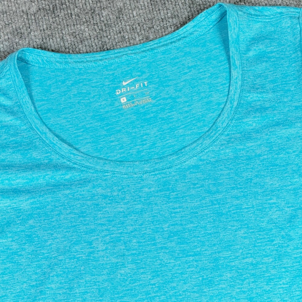 Nike Dri Fit Small Turquoise Activewear Top Short Sleeve Athletic Training